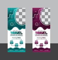 travel roll up banner design vector