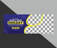 travel roll up banner design and enjoy your picnic vector