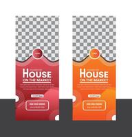 Expressive and beautiful house roll up banner design template for business marketing vector