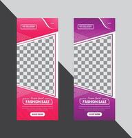roll up banner design template vector
