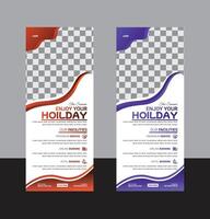 roll up banner template vector