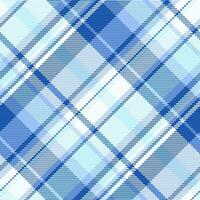 Scratch textile background tartan, poster check fabric . Elegant texture seamless plaid pattern in blue and mint cream colors. vector