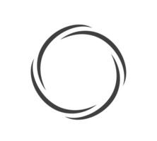 Round frame black and white ornament. Graphic border doodle. Ring curve link connection vector