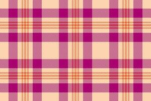 Full texture textile fabric, new york pattern tartan check. Bedding plaid background seamless in orange and pink colors. vector