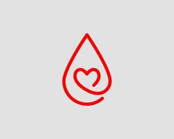 Red blood drop icon isolated on white background. vector