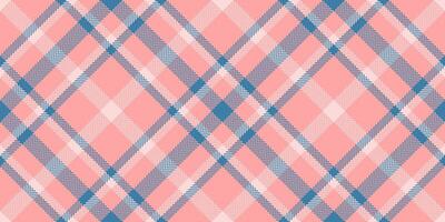 Yard check texture fabric, rustic tartan plaid . Velvet background textile seamless pattern in red and cyan colors. vector
