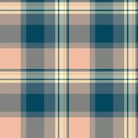 Infinity plaid background, jacket textile fabric tartan. Workshop seamless pattern check texture in orange and cyan colors. vector
