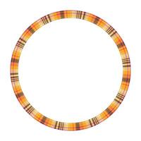 Round frame vintage pattern design template. Circle border designs plaid fabric texture. Scottish tartan background for collage art, gif card, handmade crafts. vector