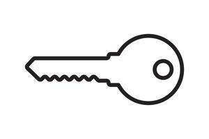 Key icon for lock and open door in house. Safety and security protection symbol. vector