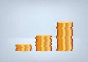 Profit growth, graph from stacks of coins concept for business. illustration. vector