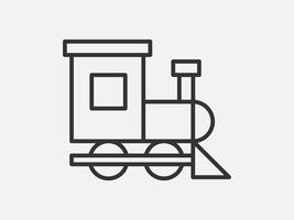 Train toy icon on white background. Line style illustration. vector