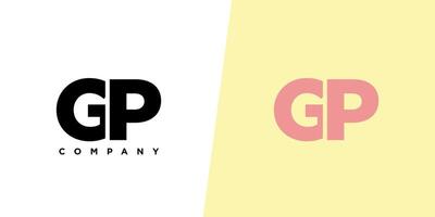 Letter G and P, GP logo design template. Minimal monogram initial based logotype. vector