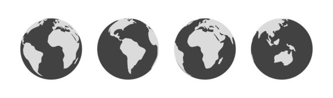 Symbol earth globe world. planet sign. Simple silhouette worldwide map shape element. vector