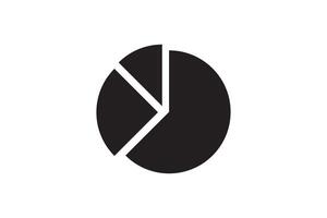 Round graphic fraction circle shape element. Geometric diagram division section icon. vector