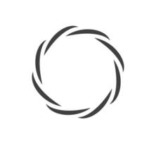 Round frame black and white ornament. Graphic border doodle. Ring curve link connection vector