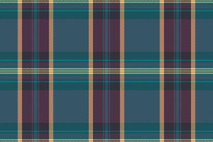 Manufacture check textile texture, femininity tartan fabric seamless. Faded plaid background pattern in cyan and pink colors. vector