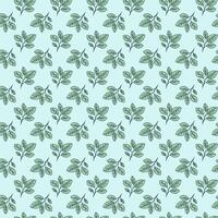 Hand drawn floral pattern design. Simple ornament with plant and leaf. vector