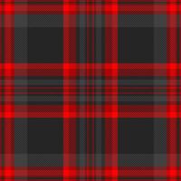 Long textile plaid , sketch fabric pattern texture. Material background tartan check seamless in red and black colors. vector