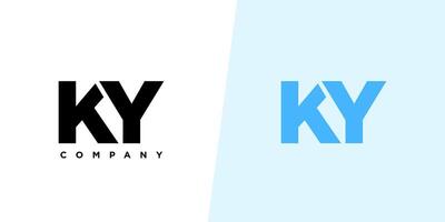 Letter K and Y, KY logo design template. Minimal monogram initial based logotype. vector