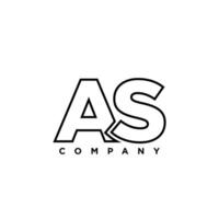 Letter A and S, AS logo design template. Minimal monogram initial based logotype. vector