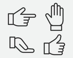 Hand Gesture Icon Line Simple Trendy Design. vector