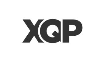XQP logo design template with strong and modern bold text. Initial based logotype featuring simple and minimal typography. Trendy company identity. vector
