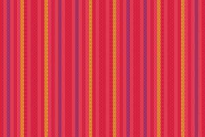 Store vertical seamless lines, bedding pattern texture stripe. Wealth textile background fabric in red and magenta colors. vector