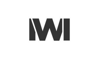 IWI logo design template with strong and modern bold text. Initial based logotype featuring simple and minimal typography. Trendy company identity. vector