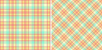 Plaid texture of pattern check fabric with a background textile tartan seamless. Set in rainbow colors of tile flooring trends. vector