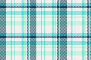 Korean fabric tartan plaid, horizontal check textile . Valentine pattern seamless background texture in white and teal colors. vector