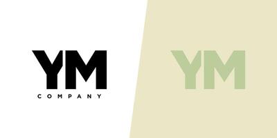 Letter Y and M, YM logo design template. Minimal monogram initial based logotype. vector