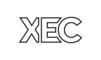 XEC logo design template with strong and modern bold text. Initial based logotype featuring simple and minimal typography. Trendy company identity. vector