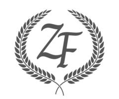 Initial letter Z and F, ZF monogram logo design with laurel wreath. Luxury calligraphy font. vector