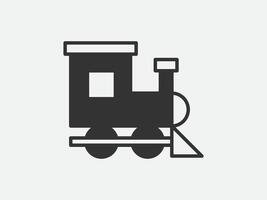Train toy icon on white background. Line style illustration. vector