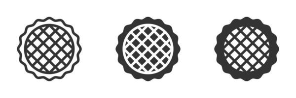 Waffle icons with crisscross patterns, perfect for bakery, dessert, and food themes. vector