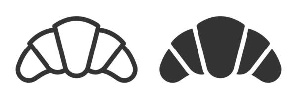 Illustration of croissant icons in a simple black and white design. vector