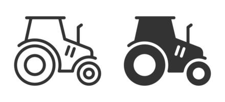 Illustration of tractor icons in a simple black and white design. vector