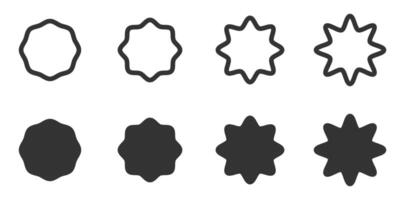 Minimalist illustration of abstract geometric shapes in outline and filled styles. vector