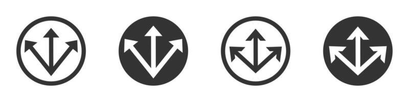 Icons of arrows pointing in multiple directions, in both outline and filled styles. Ideal for navigation, directions, and UI design. vector