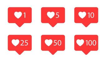 Illustration of social media likes icons in various quantities. vector