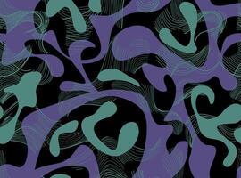 Abstract seamless pattern with dots and loopy blots. Stains, spots organic shape. Stylish line abstract print. vector