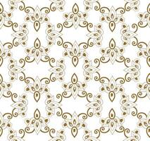 Arabesque linear flourish tiled pattern. Ornamental texture in baroque style. vector