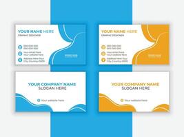 Modern new business card design with two colors vector
