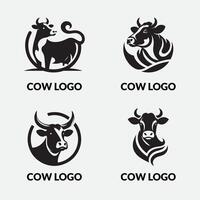 A Cow Silhouette Logo Art Illustration Design vector