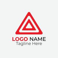 A triangle logo with a red color vector