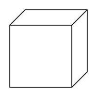 Cube shape, black and white illustration isolated on white background vector