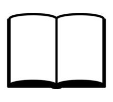 book - black and white simple symbol icon of open book, illustration isolated on white background vector