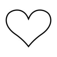 heart shape symbol, black and white silhouette illustration, white background vector