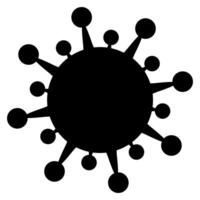virus symbol, black and white shape silhouette icon isolated on white background vector