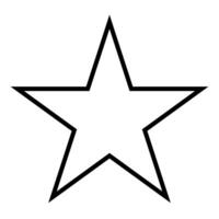 star shape symbol, black and white silhouette illustration of simple five-pointed star isolated on white background vector
